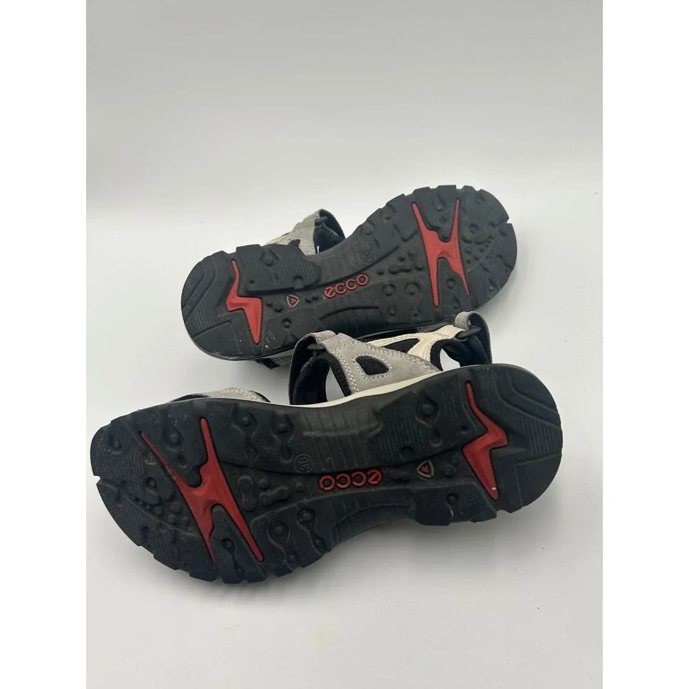 ECCO Receptor Technology Mens Grey Black Athletic Hiking Sandals Size 38‎